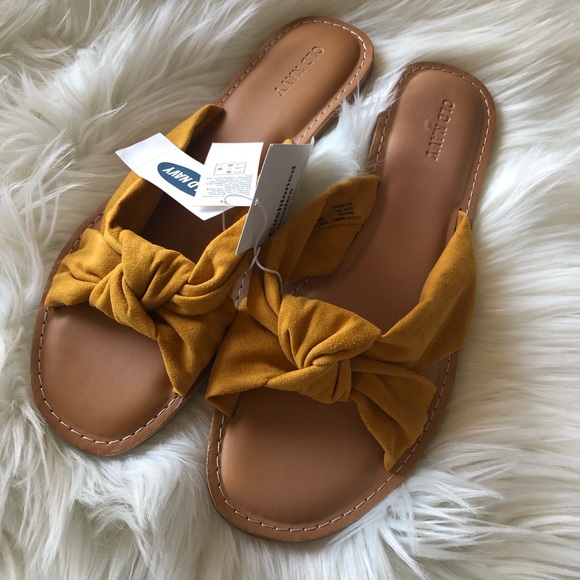 NWT Knotted Mustard Slides Old Navy Size 9 - Picture 4 of 4